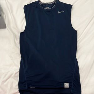 Nike Pro Dri Fit Sleeveless Shirt Large Navy Blue
